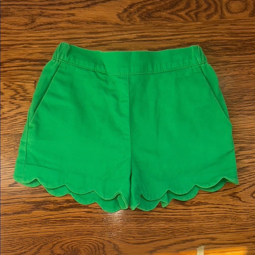J. Crew Crewcuts Green Scalloped Hem Women's Shorts